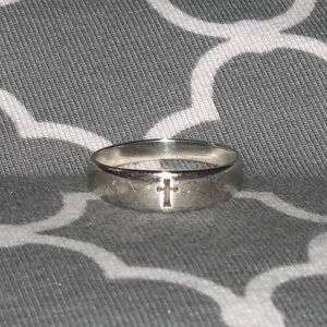 James Avery silver ring with cross